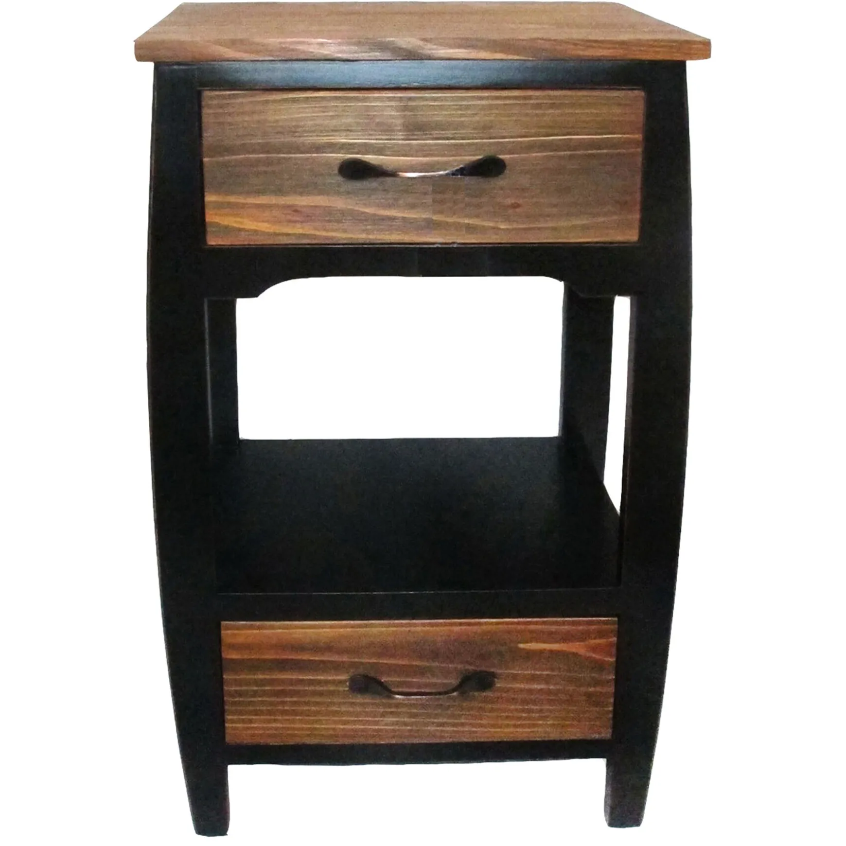 2 Drawer 1 Shelf Wood Side Table Fashion