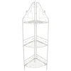 Antique White Scrolled Metal Folding Corner Shelf Rack, 51.5 Premium