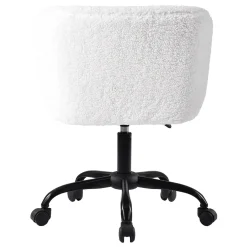 Aubrey White Sherpa Office Chair Featured