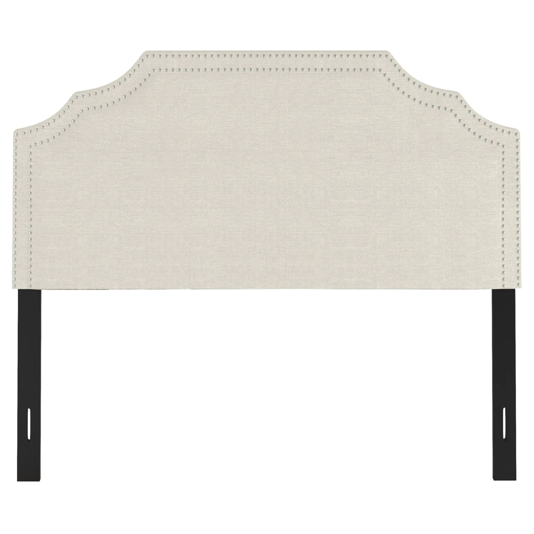 Belize Cream Nail Head Trim Queen Headboard Premium