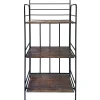 Black 3 Tier Metal Baker Rack With Folding Wood Top Shelves Gift Selection