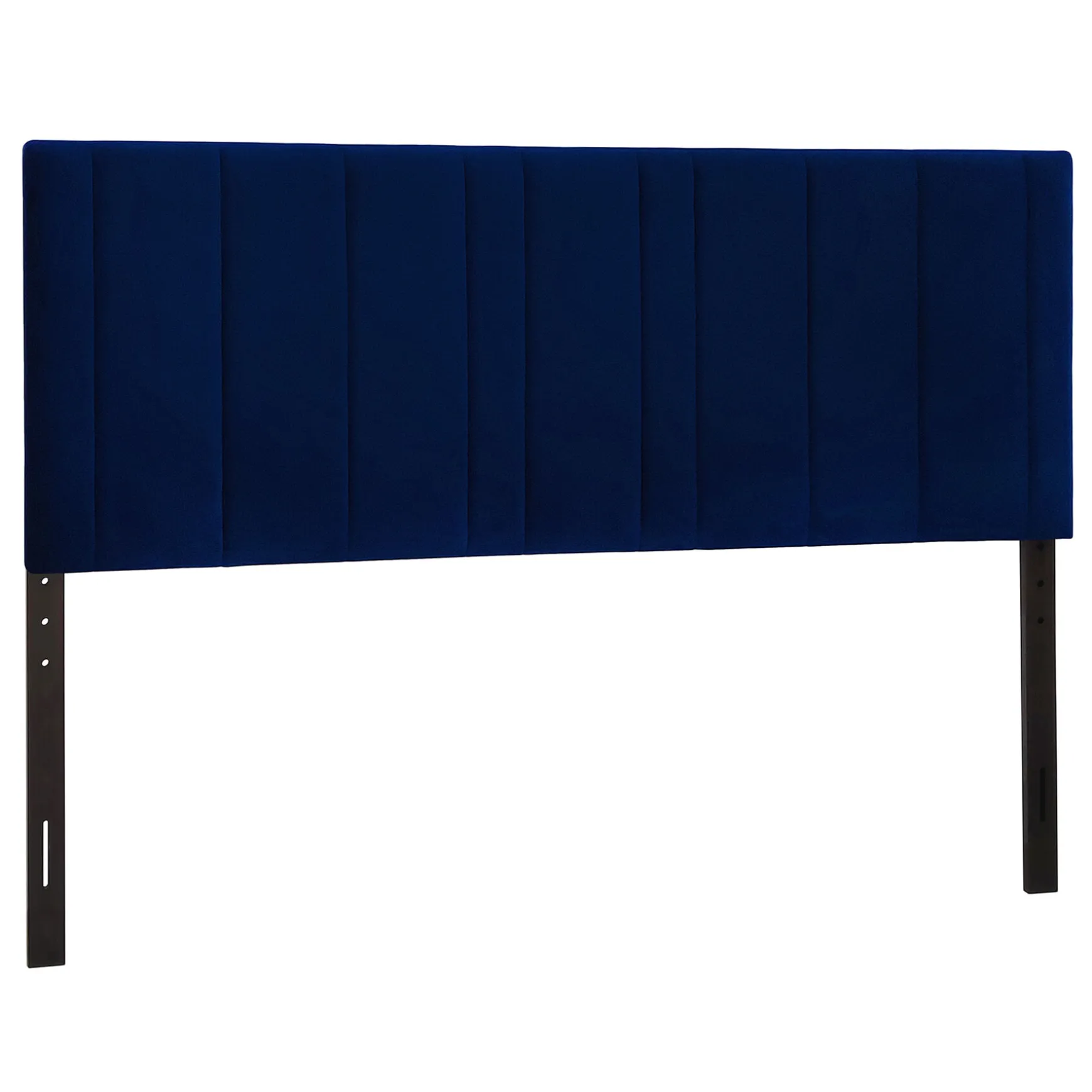 Chandler Channeled Navy Velvet King Headboard Bargain Sale