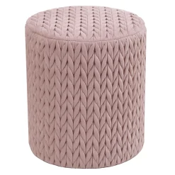 Cheryl Quilted Ottoman, Blush Discount