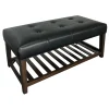 Collins Black Leather Bench Clearance