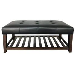 Collins Black Leather Bench Clearance