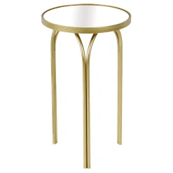 Colton Mirrored-Top Accent Table, Gold Promotion