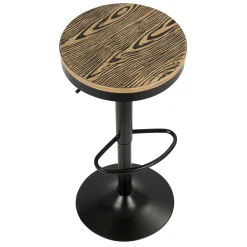 Dakota Adjustable Modern Industrial Black Barstool, 29 Promotion