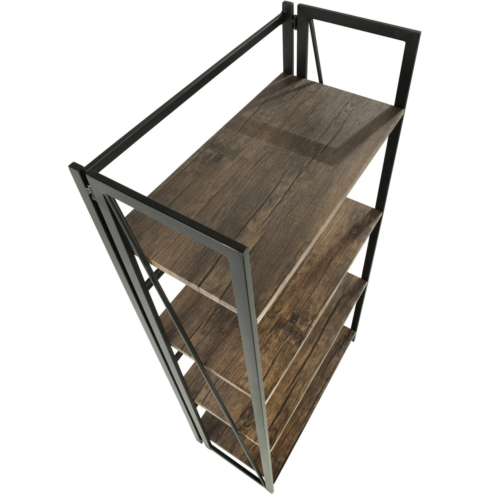 Dakota 4-Tier Black & Brown Industrial Modern Bookshelf, 49 Low Price