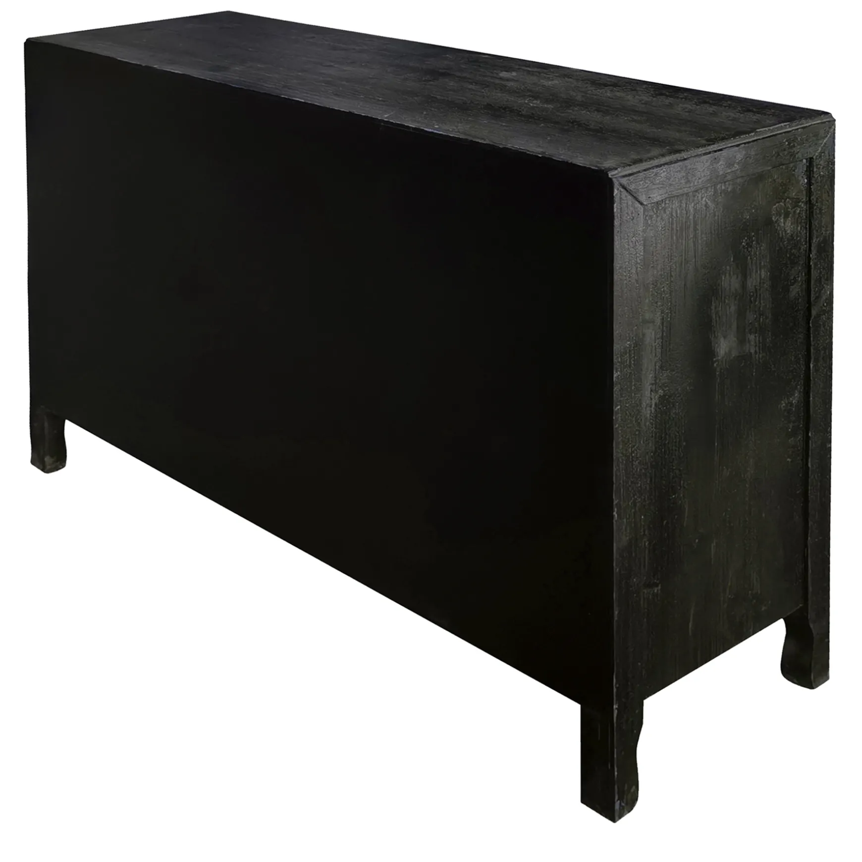 2-Door Carved Black Long Cabinet Opening Sales