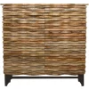 2-Door Wave Wood Carved Cabinet Clearance