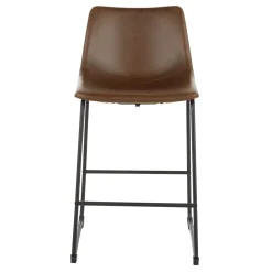 Drake Espresso Faux Leather Modern Industrial Barstool, 30 Flash Sale