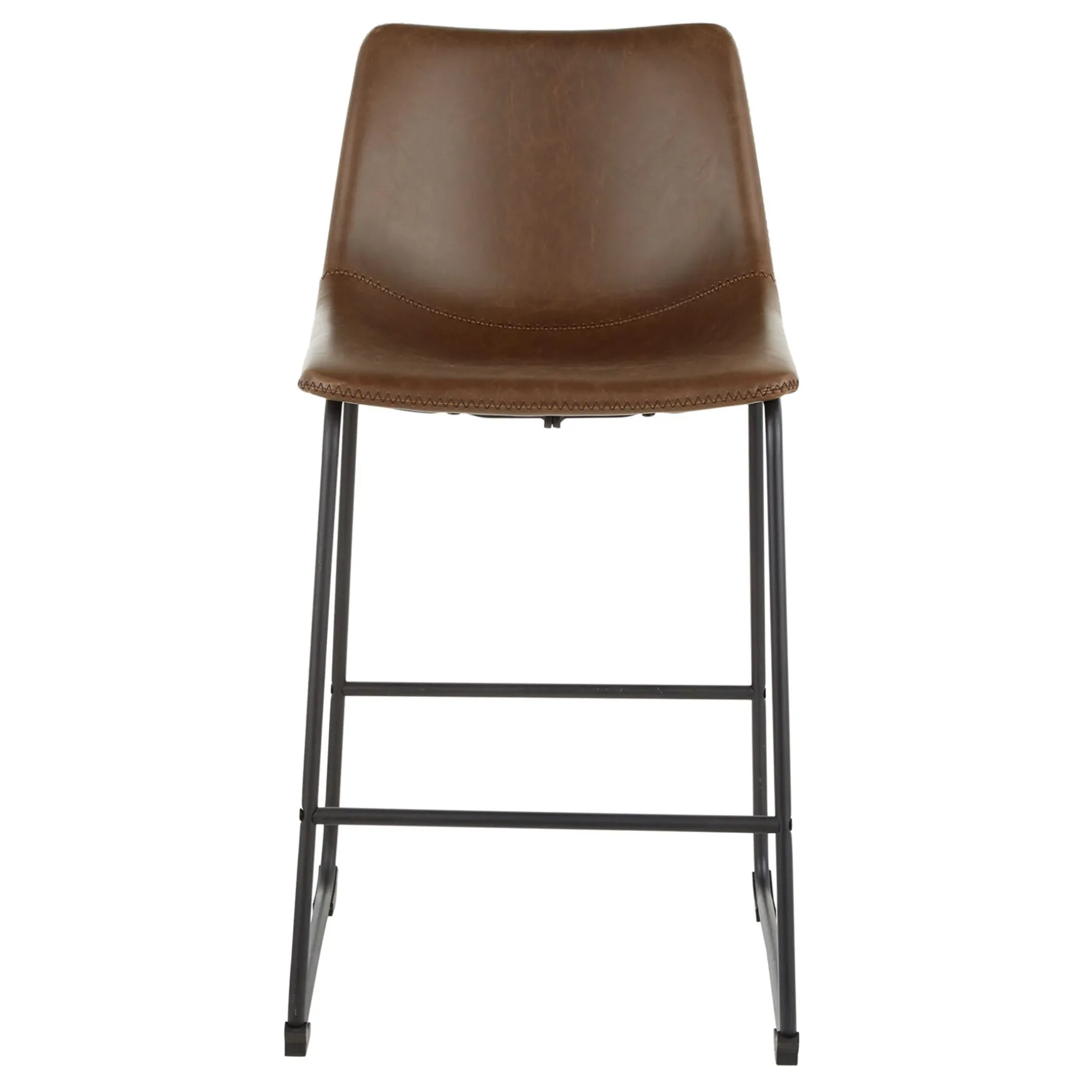 Drake Espresso Faux Leather Modern Industrial Barstool, 30 Flash Sale