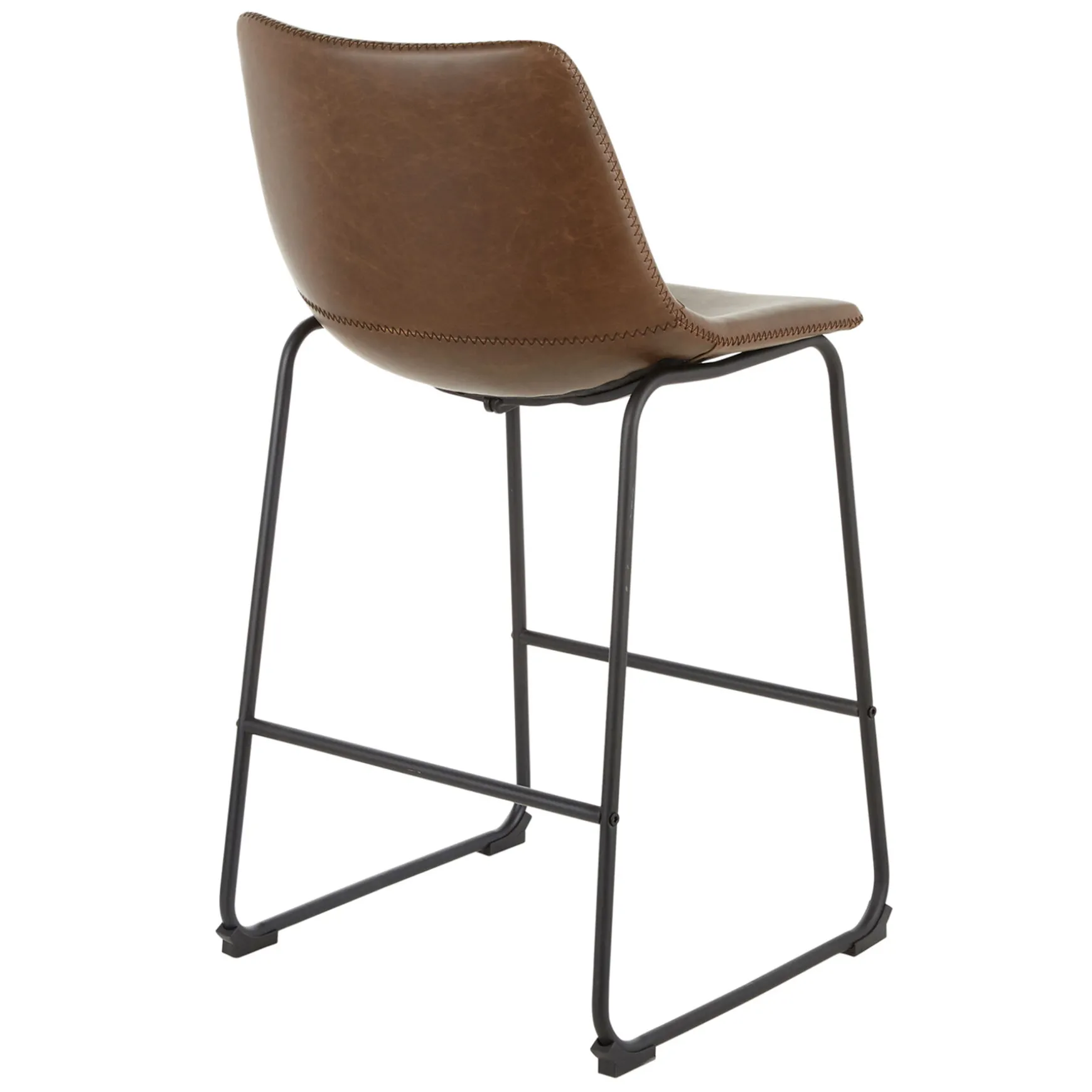 Drake Espresso Faux Leather Modern Industrial Barstool, 30 Flash Sale