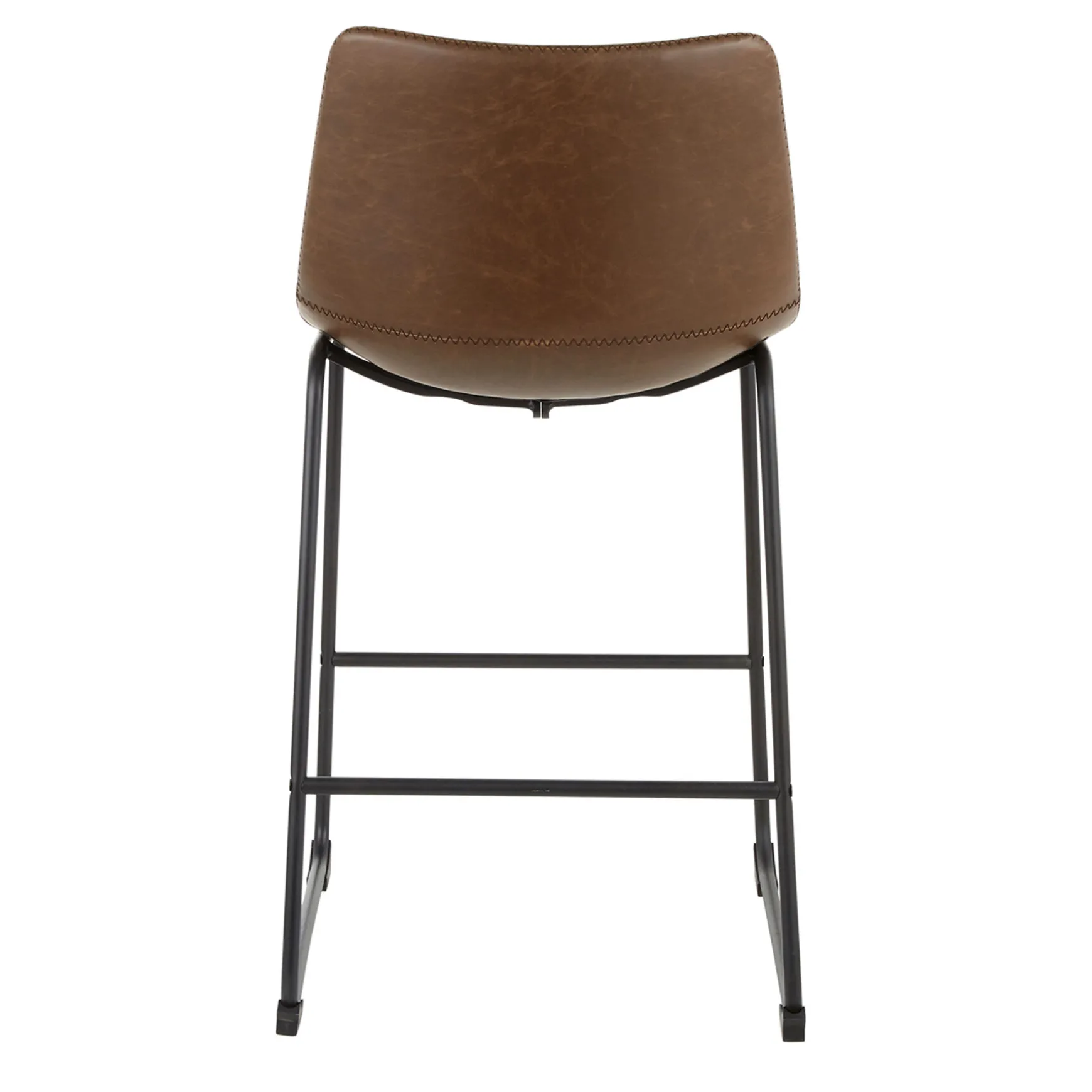 Drake Espresso Faux Leather Modern Industrial Barstool, 30 Flash Sale