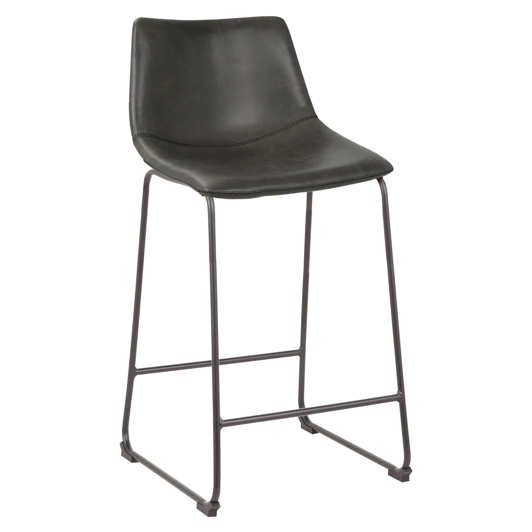 Drake Grey Faux Leather Modern Industrial Barstool, 30 Good Quality