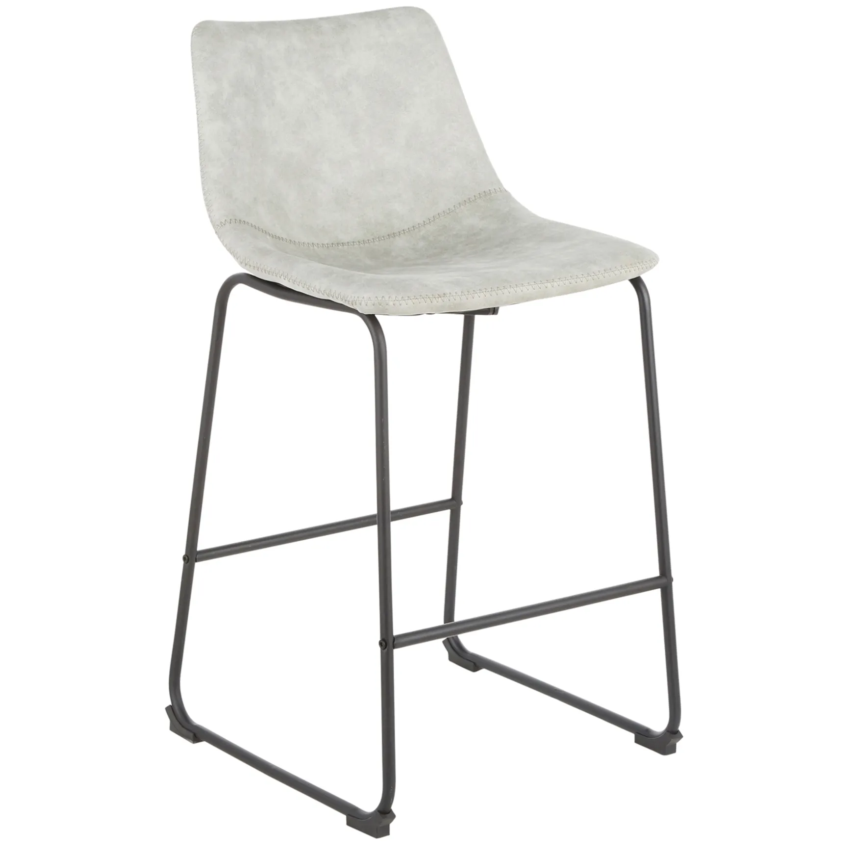 Drake Modern Faux Leather Industrial Barstool, Light Grey Fashion