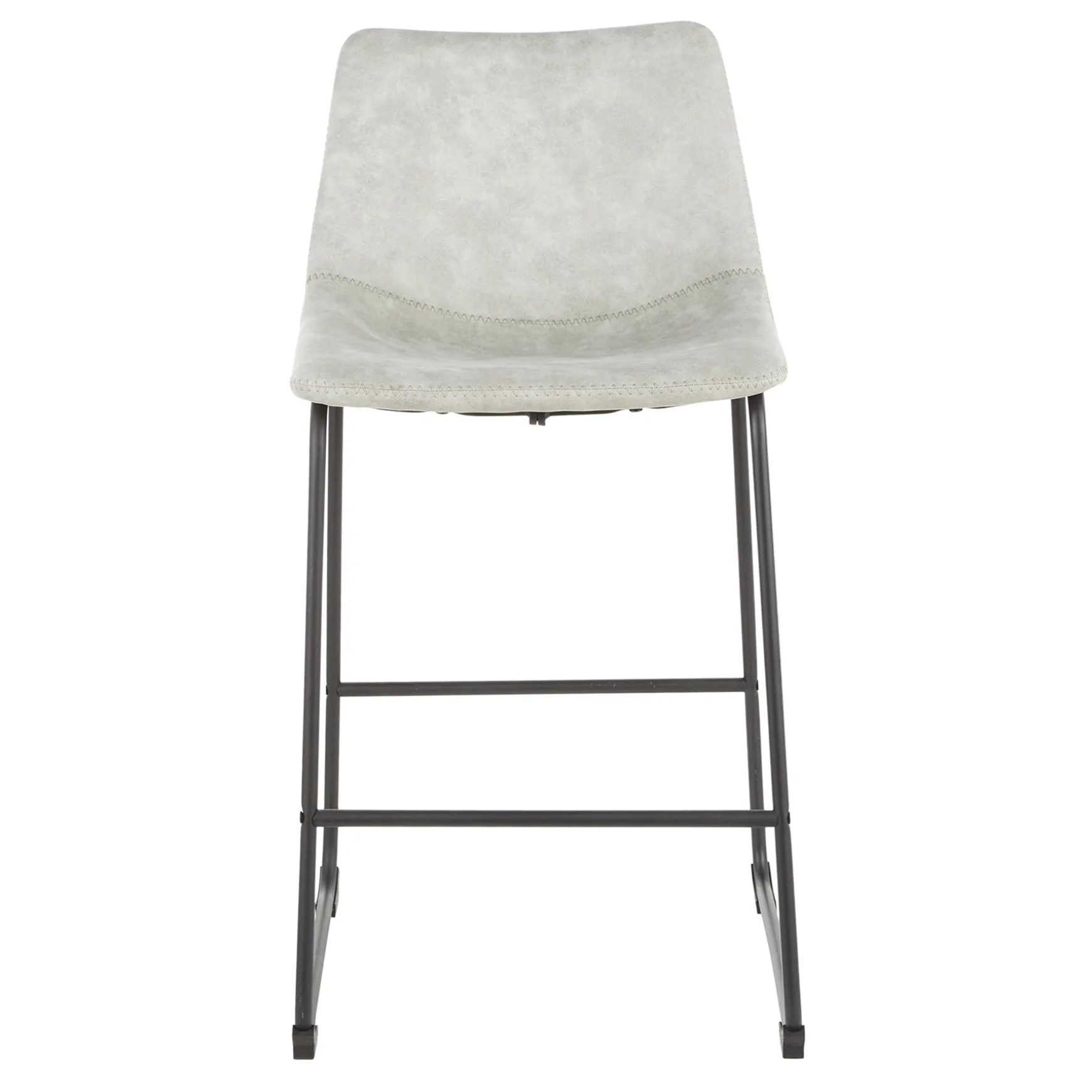 Drake Modern Faux Leather Industrial Barstool, Light Grey Fashion