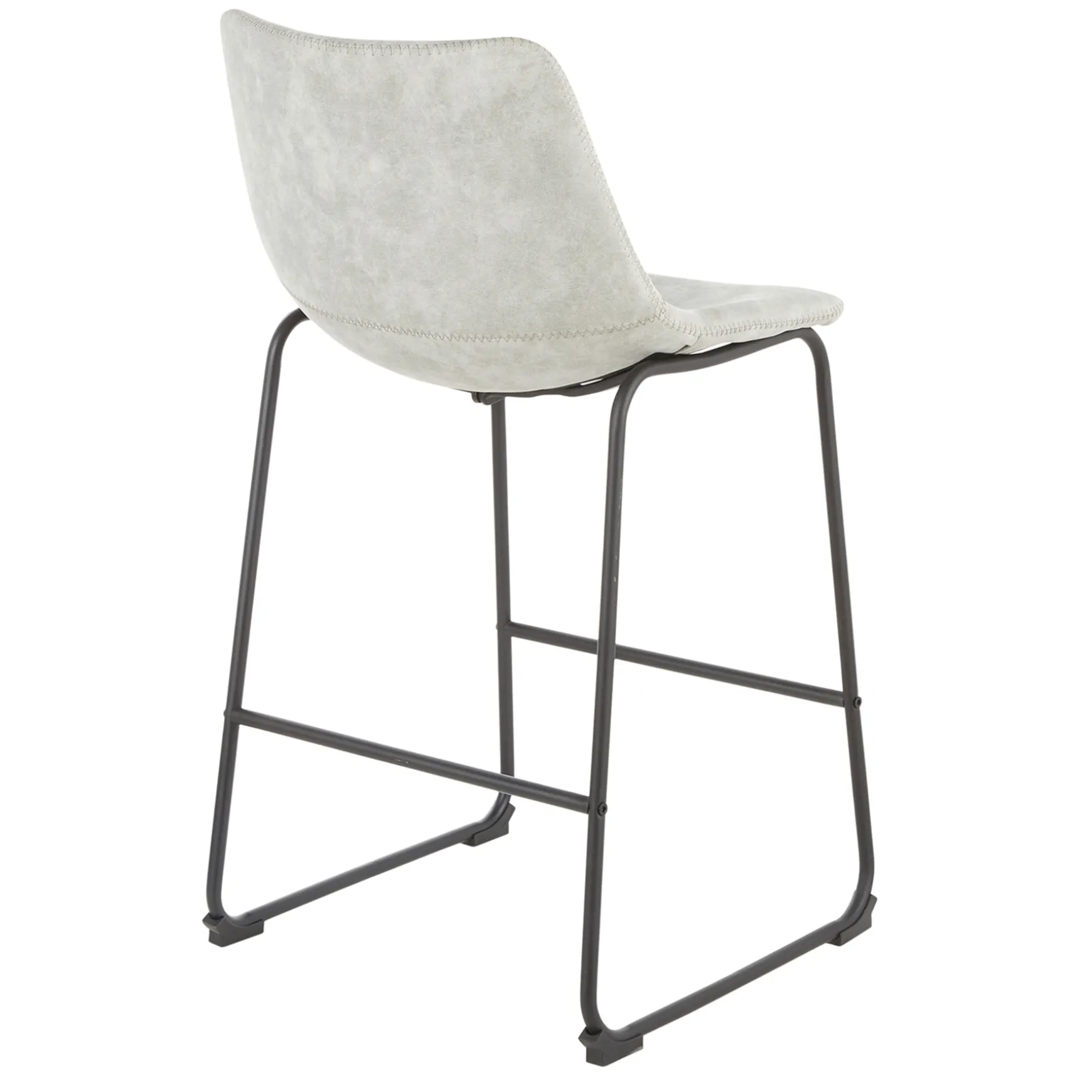 Drake Modern Faux Leather Industrial Barstool, Light Grey Fashion