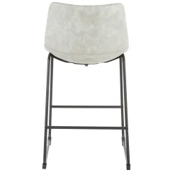 Drake Modern Faux Leather Industrial Barstool, Light Grey Fashion