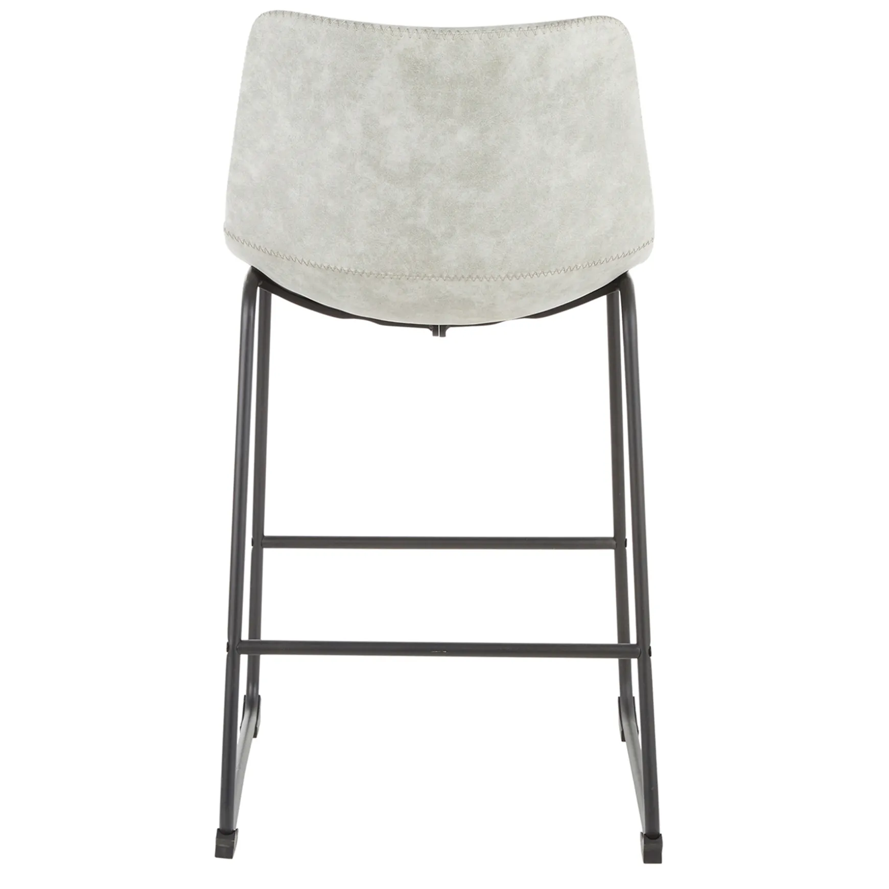 Drake Modern Faux Leather Industrial Barstool, Light Grey Fashion