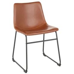 Drake Modern Industrial Dining Chair, Cognac Premium