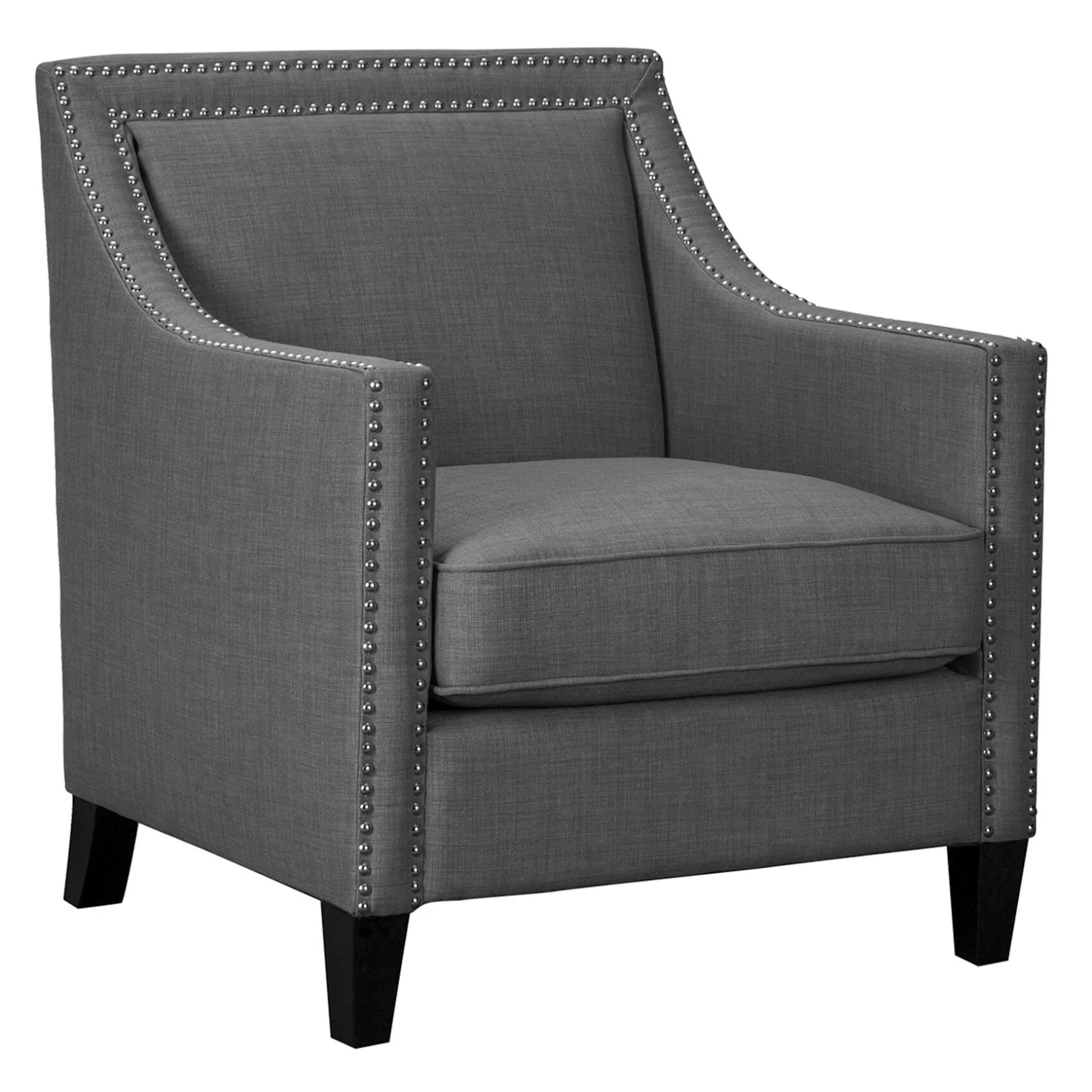Erica Grey Accent Chair With Nailhead Trim Flash Sale