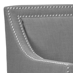 Erica Grey Accent Chair With Nailhead Trim Flash Sale
