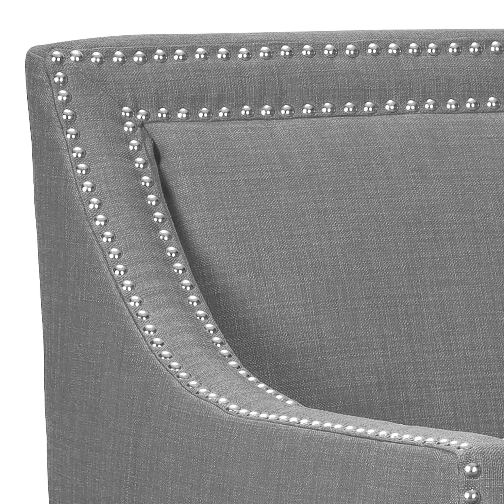 Erica Grey Accent Chair With Nailhead Trim Flash Sale