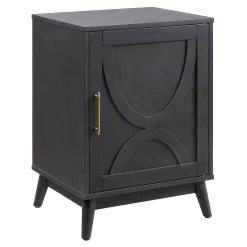 Ezra Dark Brown Cabinet With Gold Handle Promotion