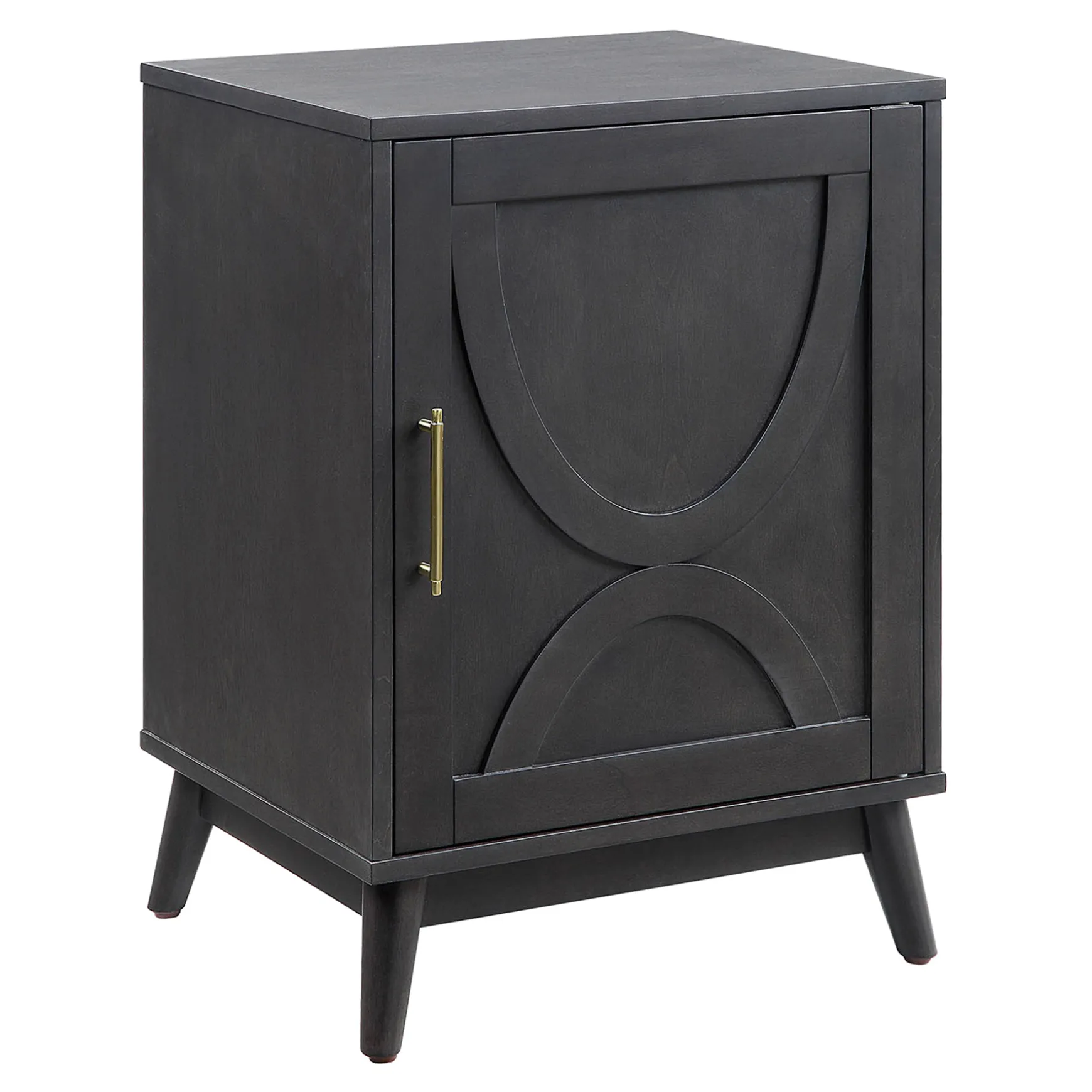 Ezra Dark Brown Cabinet With Gold Handle Promotion