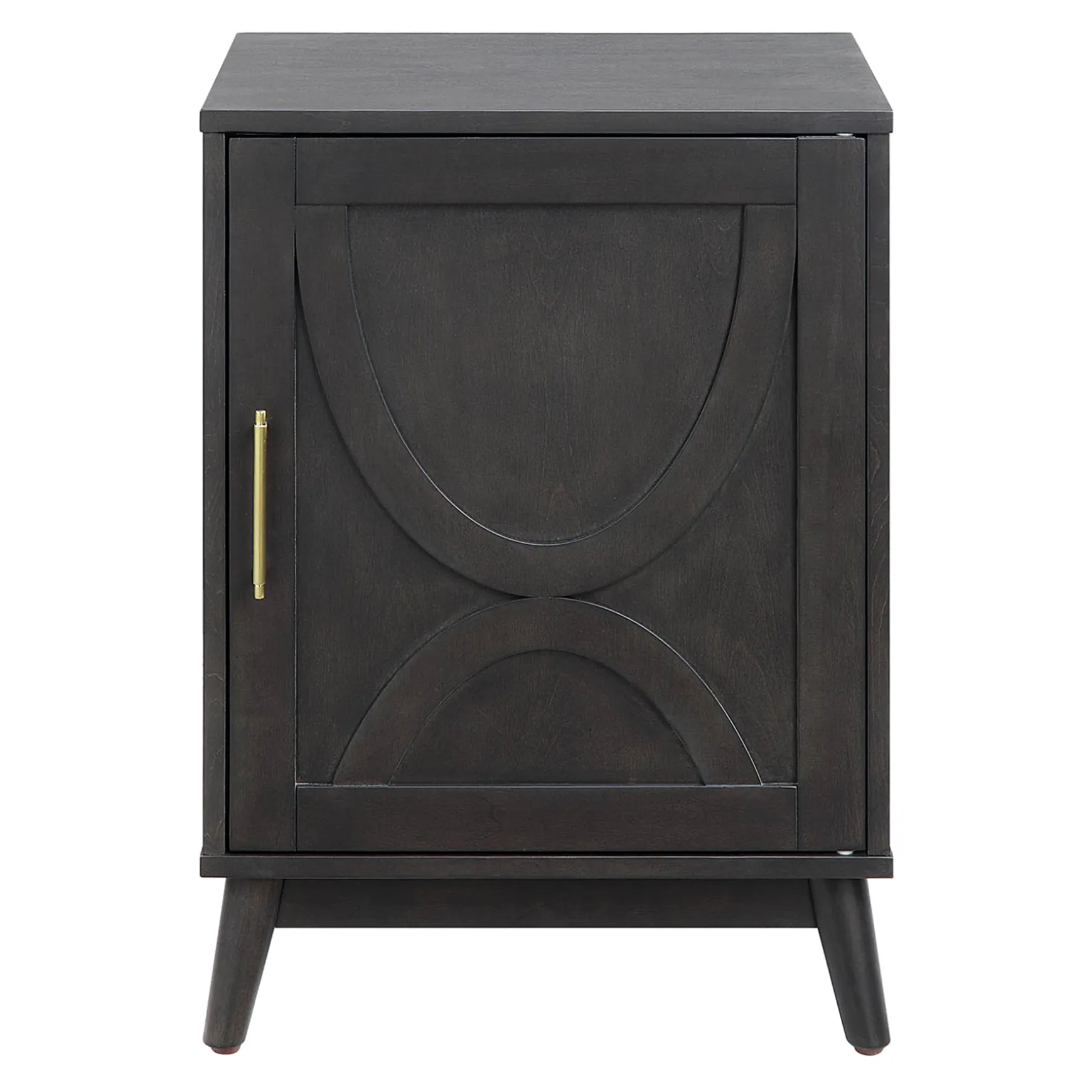 Ezra Dark Brown Cabinet With Gold Handle Promotion