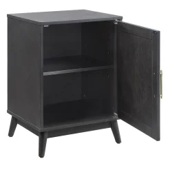 Ezra Dark Brown Cabinet With Gold Handle Promotion