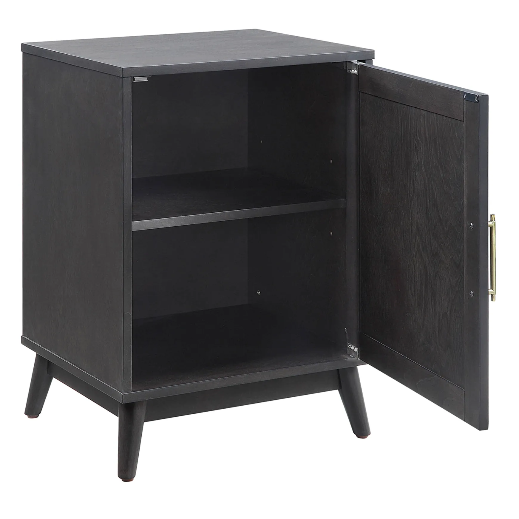 Ezra Dark Brown Cabinet With Gold Handle Promotion