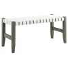 Faux Leather Ivory Strap Bench Opening Sales