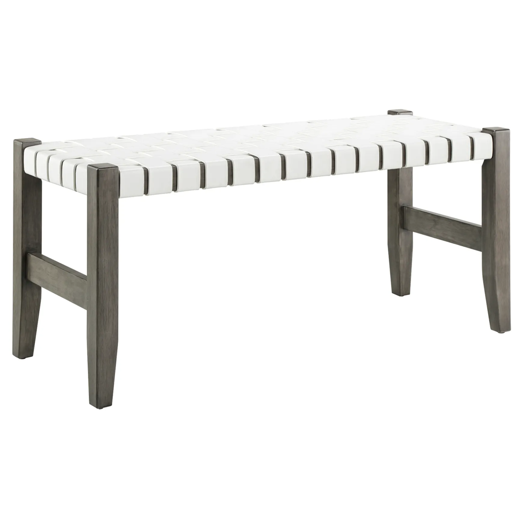 Faux Leather Ivory Strap Bench Opening Sales