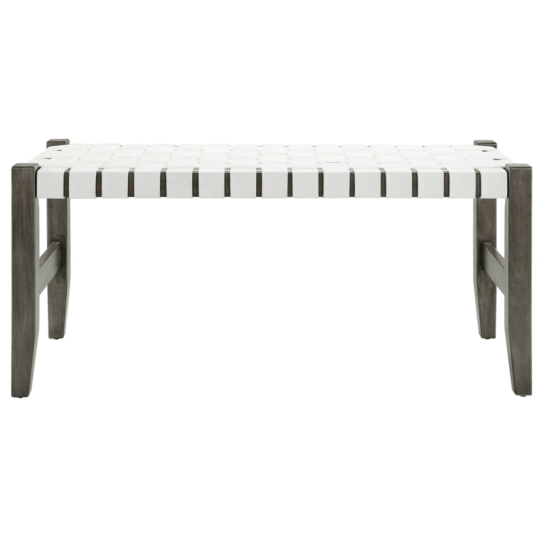 Faux Leather Ivory Strap Bench Opening Sales