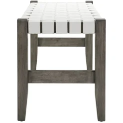 Faux Leather Ivory Strap Bench Opening Sales