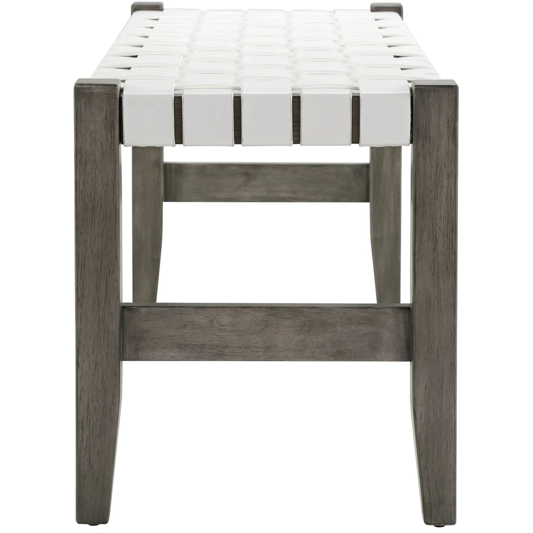 Faux Leather Ivory Strap Bench Opening Sales