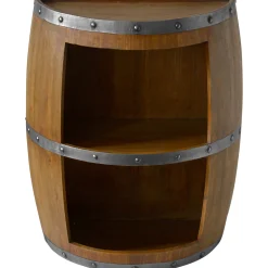Faux Wine Barrel 2 Tier Display Shelf Less Expensive