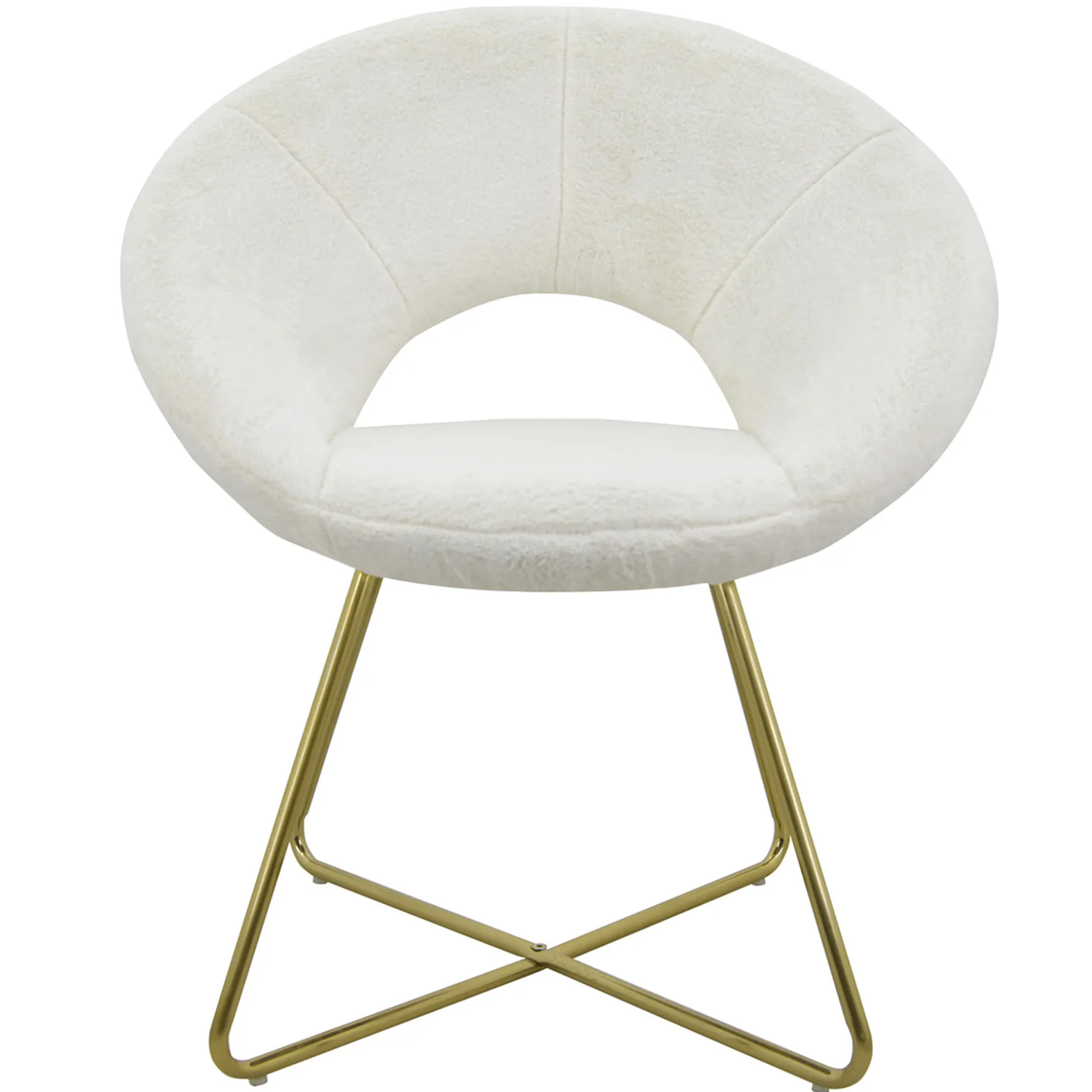 Felicity Faux Fur Accent Chair Cream Gift Selection