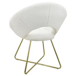 Felicity Faux Fur Accent Chair Cream Gift Selection