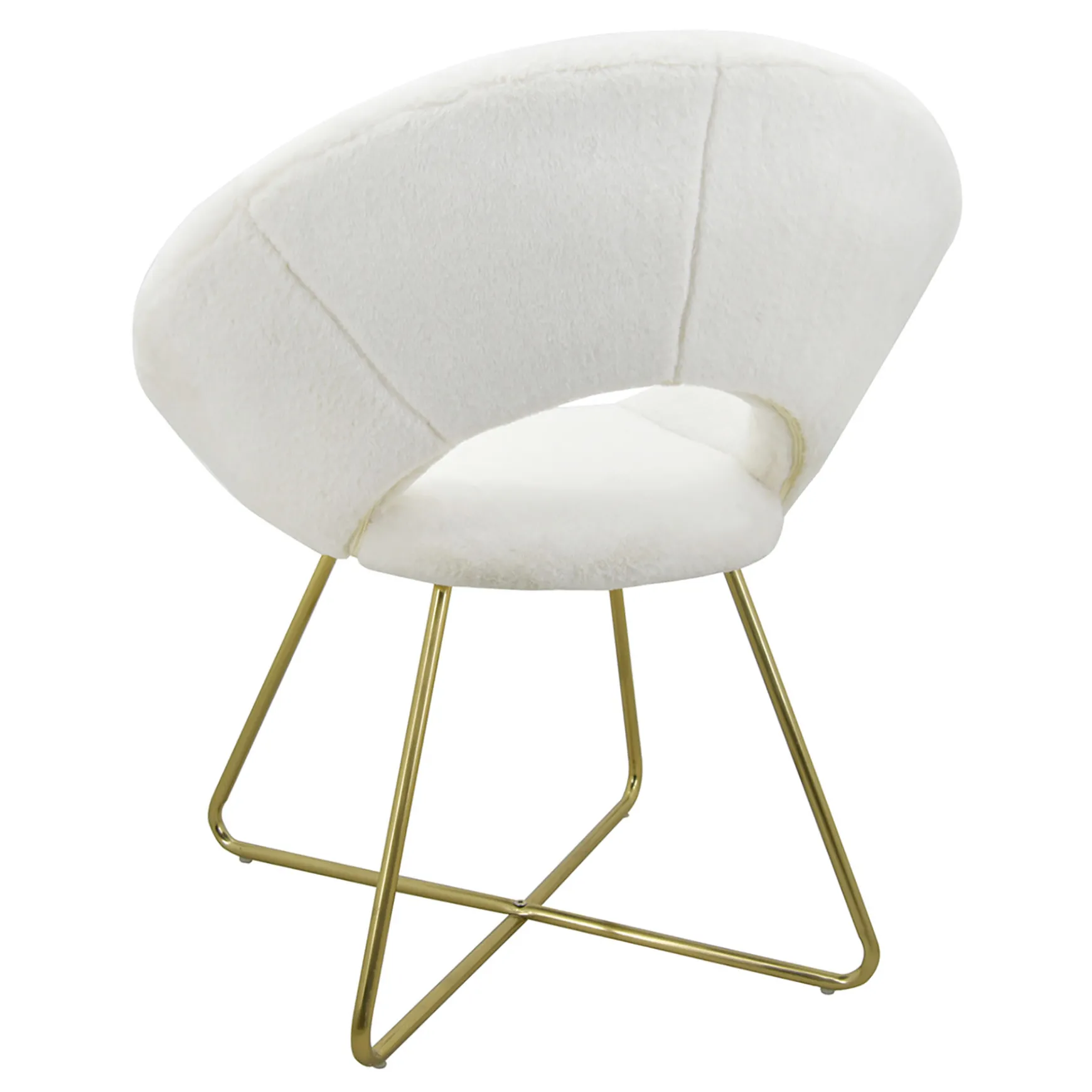 Felicity Faux Fur Accent Chair Cream Gift Selection