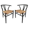 Found & Fable Set Of 2 Denise Black Wishbone Dining Chair Premium