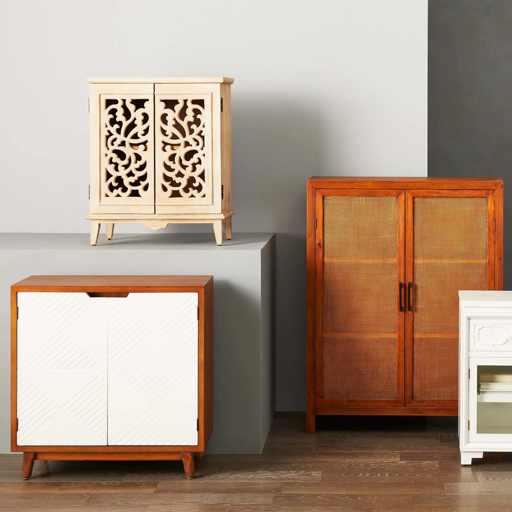 Grace Mitchell Natural Carved 2-Door Cabinet Promotion