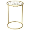 Grace Mitchell Round Gold Accent Table With Glass Top Fashion