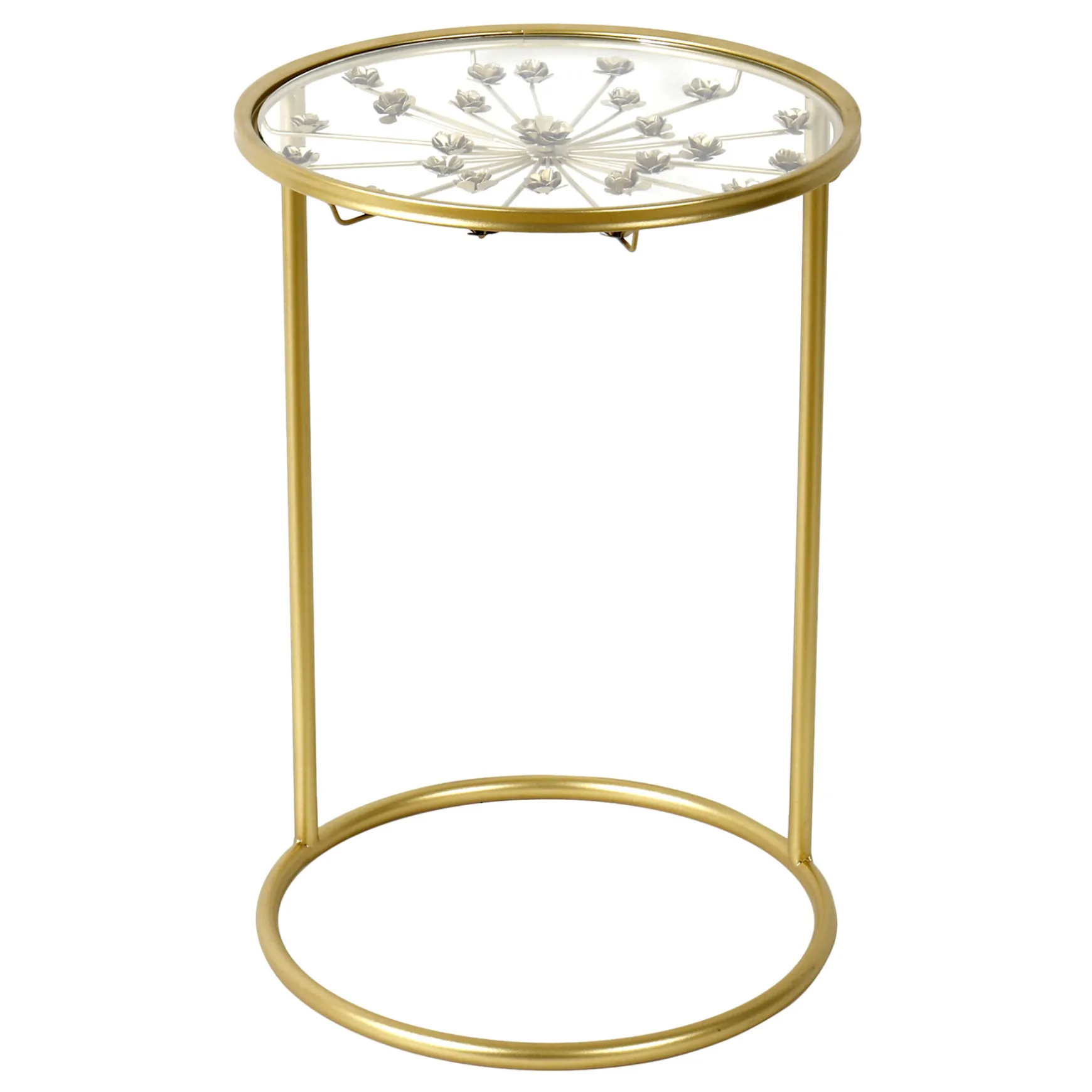 Grace Mitchell Round Gold Accent Table With Glass Top Fashion