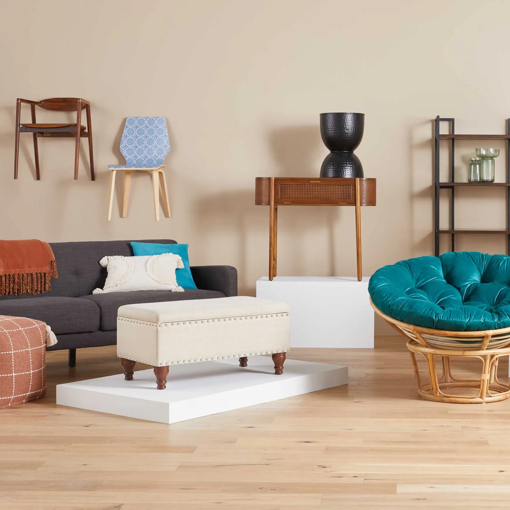 Hadley Tufted Back Sofa, Charcoal Grey Opening Sales