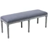 Heritage Dark Grey Linen Bench Low Price