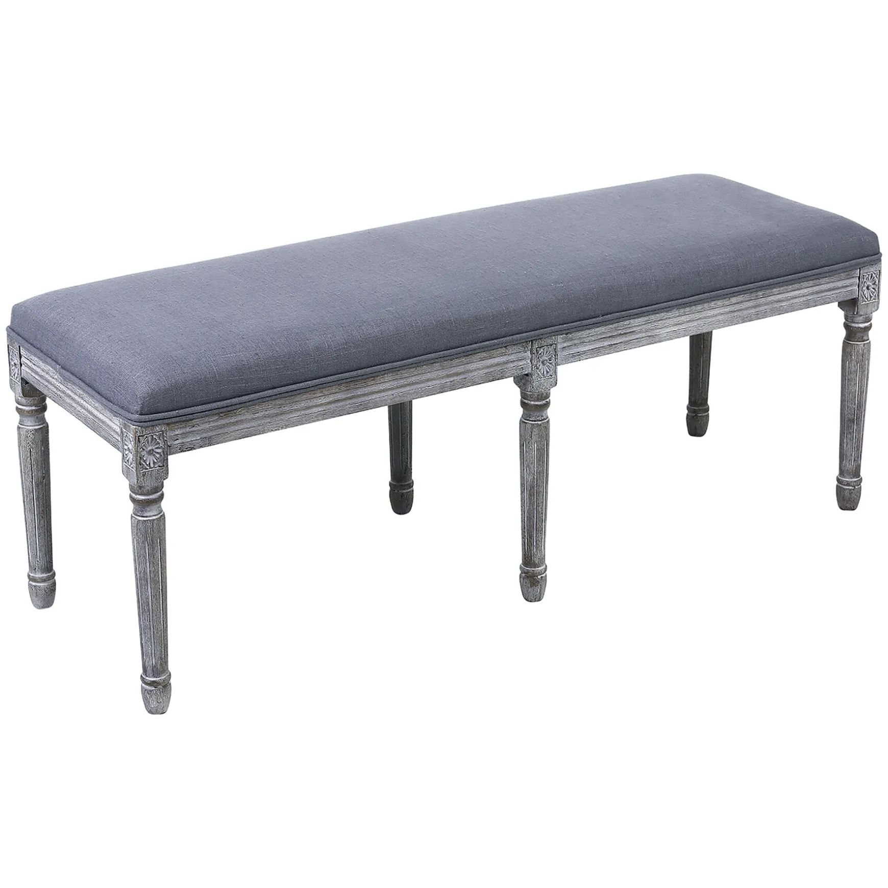 Heritage Dark Grey Linen Bench Low Price