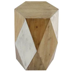 Hexagon Wood Stool Accent Table Promotion